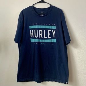 Mens Dark Blue Hurley Graphic Tee